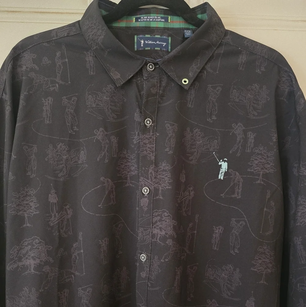 ⛳ William Murray Performance Golf Long Sleeve Button Down Shirt X-large